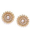 YouBella Gold-Plated Textured Circular Oversized Studs